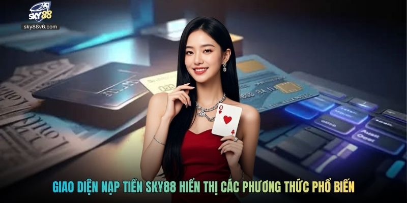 Giao diện nạp tiền Sky88 hiển thị các phương thức phổ biến