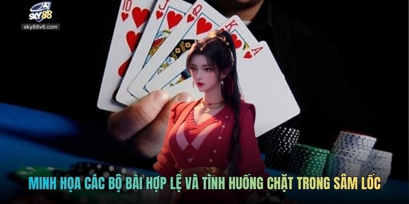 Minh họa các bộ bài hợp lệ và tình huống chặt trong sâm lốc